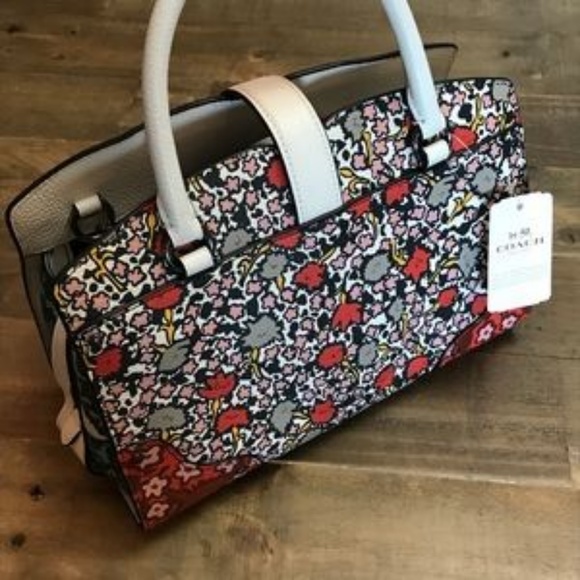 COACH WOMENS MERCER FLORAL CONVERTIBLE SATCHEL - Picture 8 of 8